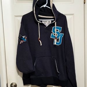 San Jose Sharks CCM Pro Ok'd Oversized Pullover Hoodie size M
